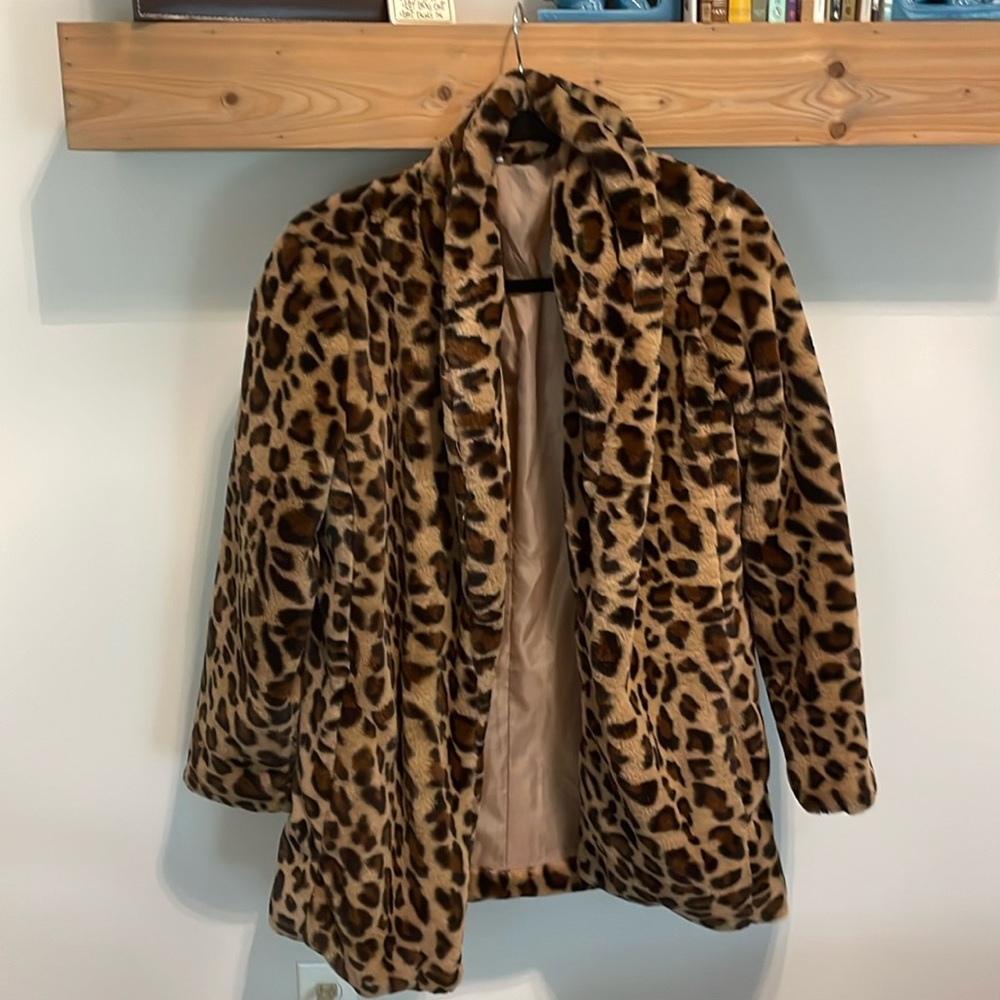 Mob wife life cheetah faux fur jacket